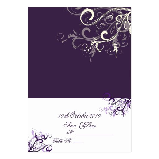 Place Card/Plum Swirls (Chubby Business Cards) (front side)