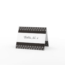 Place Cards - Black and white snowflakes