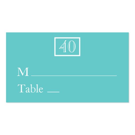 Place Cards / Name Cards - Aqua Business Card Templates (front side)