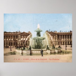 Place de la Concorde, Paris, France Vintage print