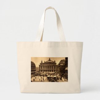 Place de l'Opera, Paris France c1925 Vintage Canvas Bags