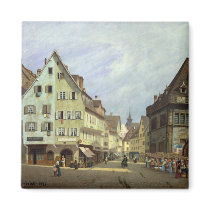 Place du Marche-aux-Fruits, Colmar, 1875 Refrigerator Magnet