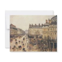Place du Théâtre Français, Paris: Rain by Pissarro Personalized Invite