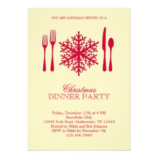 Place Setting Christmas Dinner Party Invitation