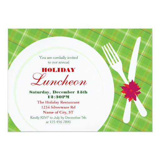 place setting holiday dinner invitation zazzle holiday luncheon invitations