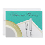 Place Setting Rehearsal Dinner Invitation (aqua)
