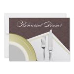Place Setting Rehearsal Dinner Invitation (brown)