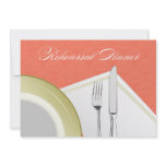 Place Setting Rehearsal Dinner Invitation (coral)