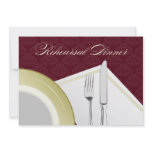 Place Setting Rehearsal Dinner Invitation (maroon)