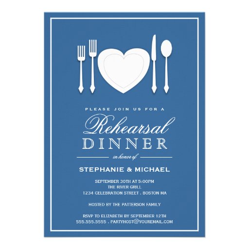 Place Setting Rehearsal Dinner Party Invitation