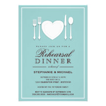 Place Setting Rehearsal Dinner Party Invitation