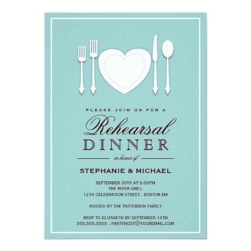 place setting rehearsal dinner party invitation zazzle dinner party invitation card