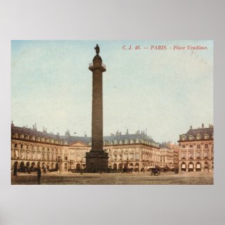 Place Vendôme, Paris, France Vintage print