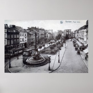 Place Verte Verviers Belgium 1920s Vintage print