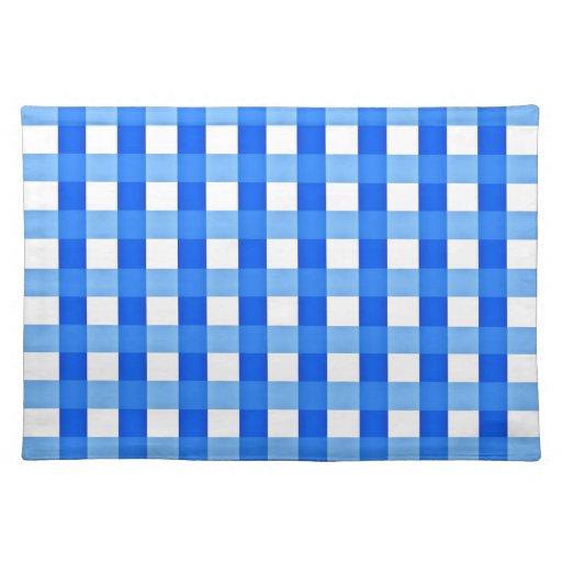 Placemat Blue and White Checked Zazzle