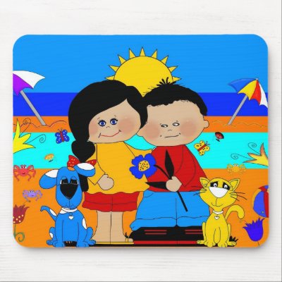 Placemat Kid's Best Friends Boy Girl Dog Cat Mouse Mat by Shan_Darling_Gifts