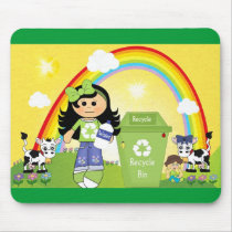 Placemat Mousepad Kids Girl Rainbow Recycle by Shan_Darling_Gifts Placemat Mousepad Kids Girl Rainbow Recycle