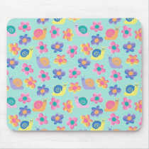 Placemat Mousepad Kid's Girls Little Flower Snails by Shan_Darling_Gifts Placemat Mousepad Kid's Girls Little Flower Snails