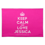 [Crown] keep calm and love jessica  Placemats