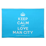 [Crown] keep calm and love man city  Placemats