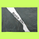 Placemats with Mystery Rock Images, Rock on slogan placemats