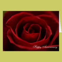 "Placid Red Rose" Anniversary Card cards