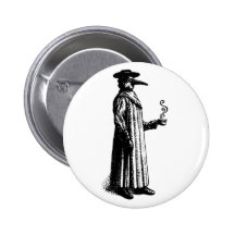 Plague Doctor with a Hot Cuppa Buttons