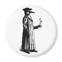Plague Doctor with a Hot Cuppa magnets by QueenHare Plague Doctor with a Hot Cuppa magnets