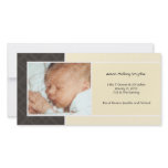 Plaid and Micro Dots Ivory New Baby Photo Cards