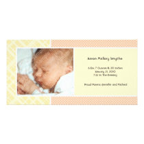 Plaid and Micro Dots Melon New Baby Photo Cards photo cards