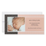 Plaid and Micro Dots Melon New Baby Photo Cards