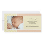 Plaid and Micro Dots Melon New Baby Photo Cards