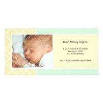 Plaid and Micro Dots Mint New Baby Photo Cards photo cards