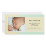 Plaid and Micro Dots Mint New Baby Photo Cards