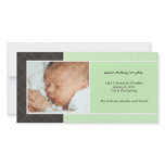 Plaid and Micro Dots Mint New Baby Photo Cards