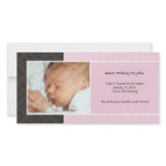 Plaid and Micro Dots Pink New Baby Photo Cards