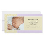 Plaid and Micro Dots Purple New Baby Photo Cards