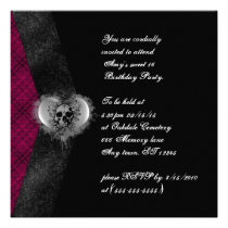 Plaid and Skull Gothic Sweet 16 Birthday Invites