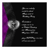 Plaid and Skull Gothic Sweet 16 Birthday Invites