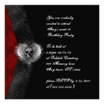 Plaid and Skull Gothic Sweet 16 Birthday Invites
