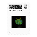 plaid apple on black stamp