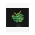 plaid apple on black postcards by FlashAllen plaid apple on black postcards