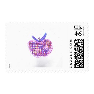 Plaid Apple stamp