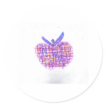 Plaid Apple Sticker