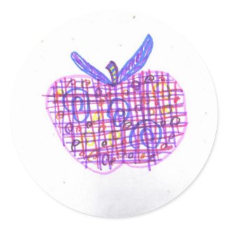 Plaid Apple sticker