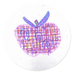 Plaid Apple Sticker