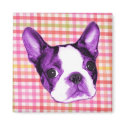 Plaid Boston Terrier Puppy Magnet by jupiterkitten Plaid Boston Terrier Puppy Magnet