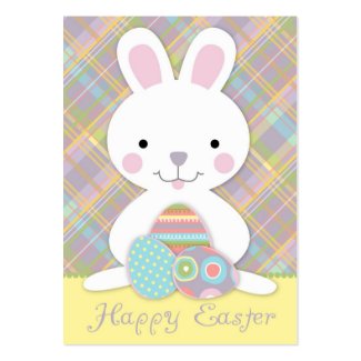 Plaid Bunny Gift Tag Business Cards
