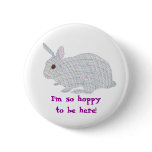 Plaid Bunny,  I'm so hoppy to be here buttons buttons