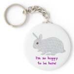 Plaid Bunny,  I'm so hoppy to be here, keychains keychains